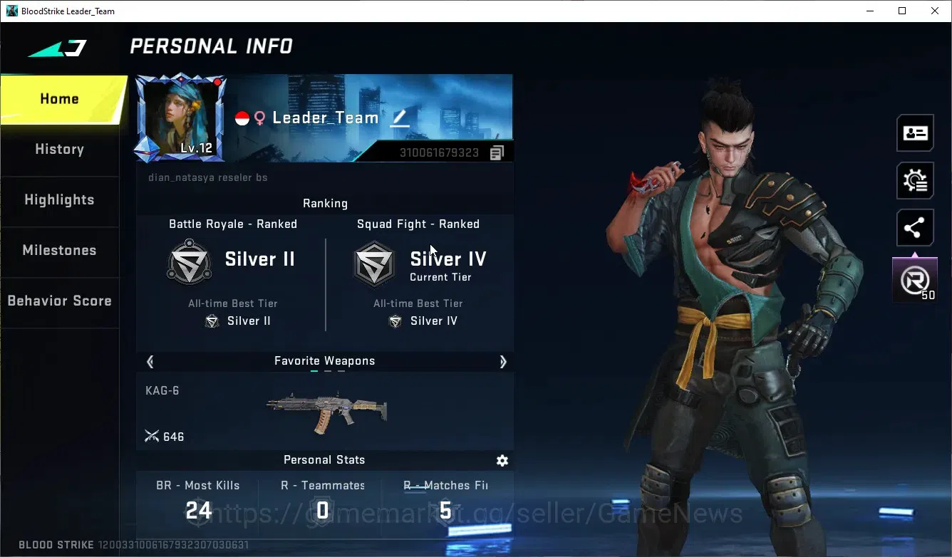 Blood Strike Accounts ASIA|Melee Talon Knife-Scythe|Collab EVA MCX EVA-0 image 2