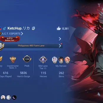 Honor of Kings Accounts Rare Skin Global Hero 115 Skin 262: MYTHIC Lu Bu, Flawless Arli, JJK Nobara, 2 Sanrio