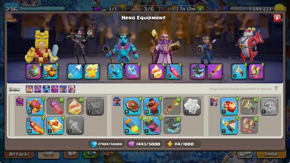 Clash of Clans Accounts Global |TH 16-BH 10|LVL 236|AQ 68 ,MP 63 ,GW 66 ,R image 11