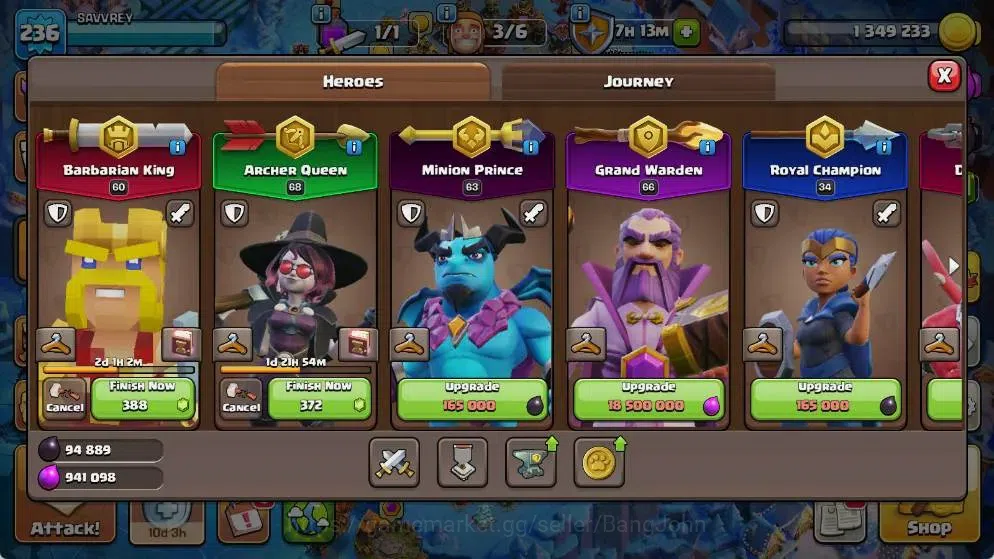 Clash of Clans Accounts Global |TH 16-BH 10|LVL 236|AQ 68 ,MP 63 ,GW 66 ,R image 7