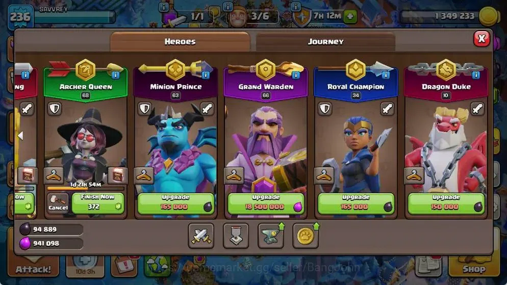 Clash of Clans Accounts Global |TH 16-BH 10|LVL 236|AQ 68 ,MP 63 ,GW 66 ,R image 8