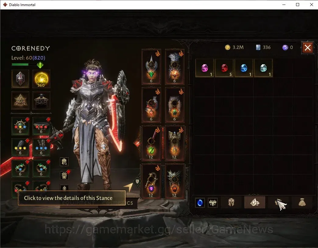 Diablo Immortal Accounts High-End NA - High heaven|CS ON|Lv60(820)|Crusader|43K CR|Reso 360|Paragon Vanquisher|Inferno IV|3 6