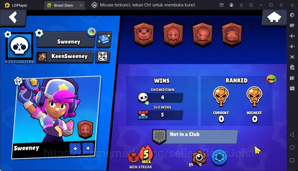 Brawl Stars Accounts Global |Trophy 113|4 Brawler|Skins 2 Mythic,1Epic| Bling11672 |Protect Off|Check SS BRS298B 3