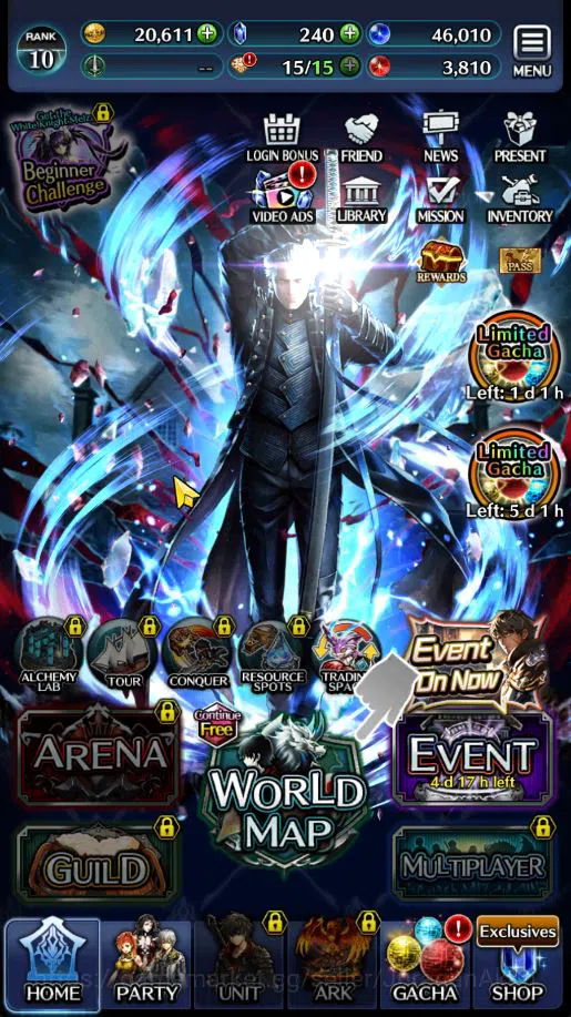 Last Cloudia Accounts Low-End Global|Starter Rank 10|Vergil,MA Megius,GH Adel,Etc + 7 SSR Ark|Code Only|Check SS(LC924) 4