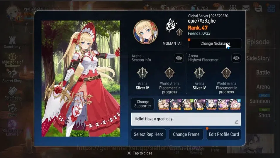 Epic Seven Accounts GLOBAL Unverif|New Era|5 ML(Rhiana&Luciel,EW Ludwi image 2
