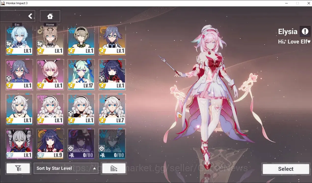 Honkai Impact 3rd Accounts SEA Lv80| 5 Fullset Part 2 (Elysia HLE, Songque+Co image 3