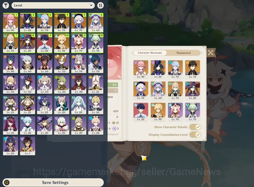 Genshin Impact Accounts Others Asia|AR 55|4 Limited + 3(*5 Weapon)|Kamisato Ayaka,Yae Miko,Clorinde,Zhongli|Male MC|Take 1