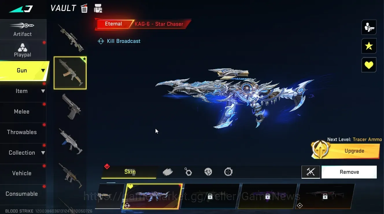 Blood Strike Accounts Collab Skin Asia|Eternal KAG-6 Star Chaser Lv 2|Legendary NOVA Rebel Vogue|5 Striiker|Log NetEase|Take 1