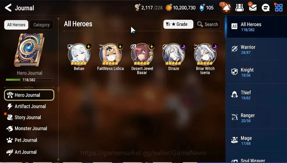 Epic Seven Accounts High-End GLOBAL UnVerif|5 ML(Straze,Belian,FLidica,DJ Basar,BW Iseria)+Aby 4