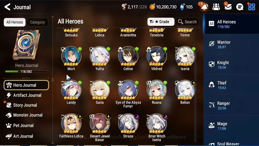 Epic Seven Accounts High-End GLOBAL UnVerif|5 ML(Straze,Belian,FLidica,DJ Basar,BW Iseria)+Aby 6