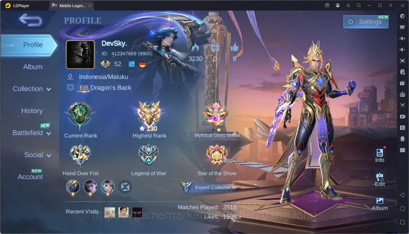 Mobile Legends: Bang Bang Accounts Global|Hero 92|Skin 156|Expert|Sanrio Floryn|CC Na image 1