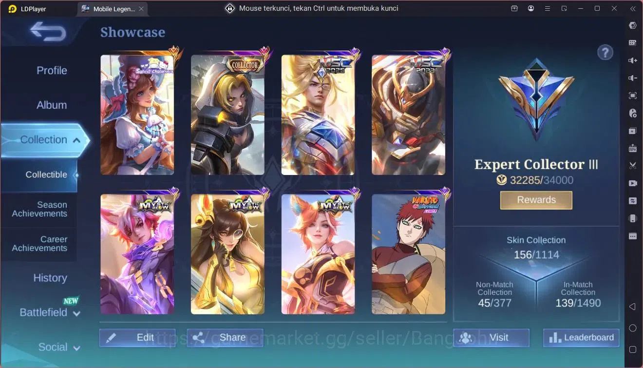 Mobile Legends: Bang Bang Accounts Global|Hero 92|Skin 156|Expert|Sanrio Floryn|CC Na image 2