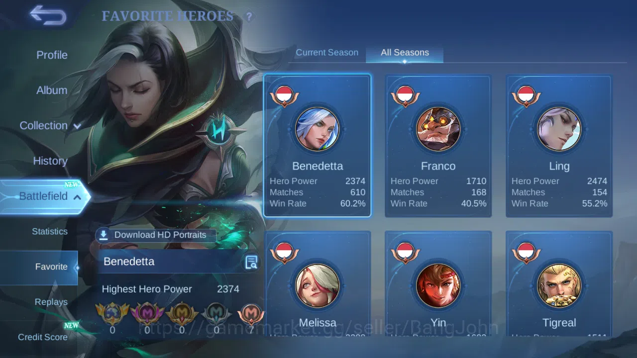 Mobile Legends: Bang Bang Accounts Hero 83 | Skin 171 | Annual Hayabusa | Luckybox Zh image 3
