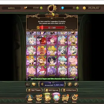 The Seven Deadly Sins: Grand Cross Accounts Endgame GLOBAL|3M CC|37 LS|6 LR,10 UR+Collab