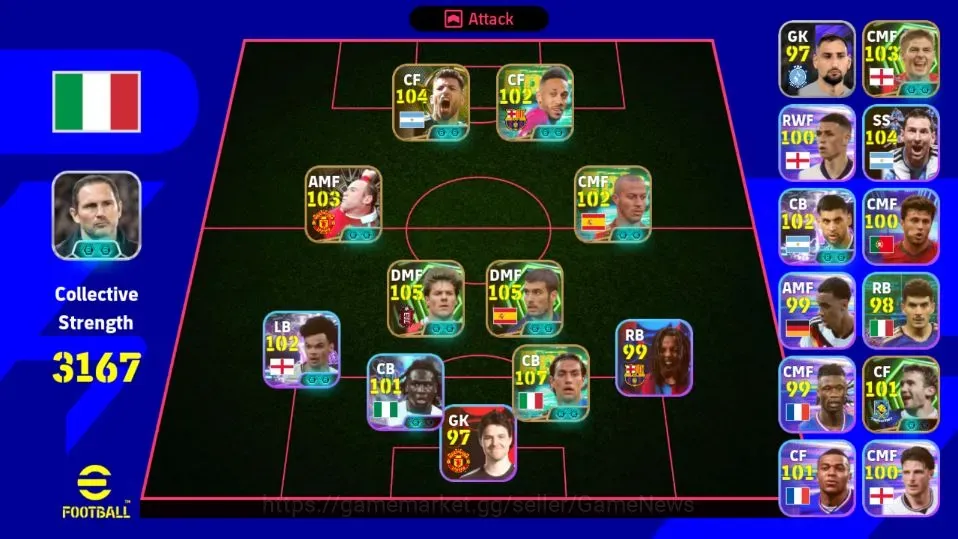 eFootball Accounts Legends & Iconic Players Android|Power 3167|Epic Alessandro Nesta,Pep Guardiola,Xabi Alonso,Sergio 1