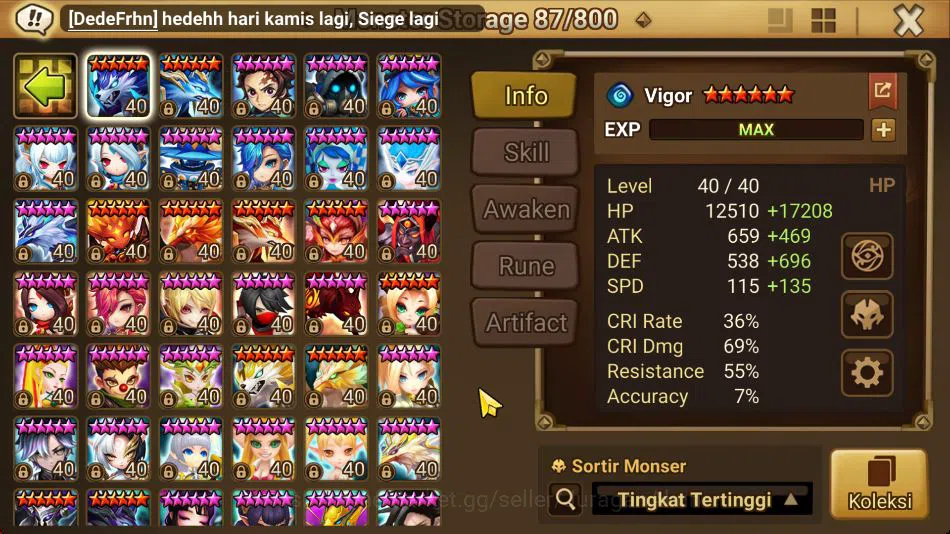 Summoners War: Sky Arena Accounts ASIA Lv 100|1 LD(Maximilian)|40 NB5 Total(Chiwu,Ma image 10