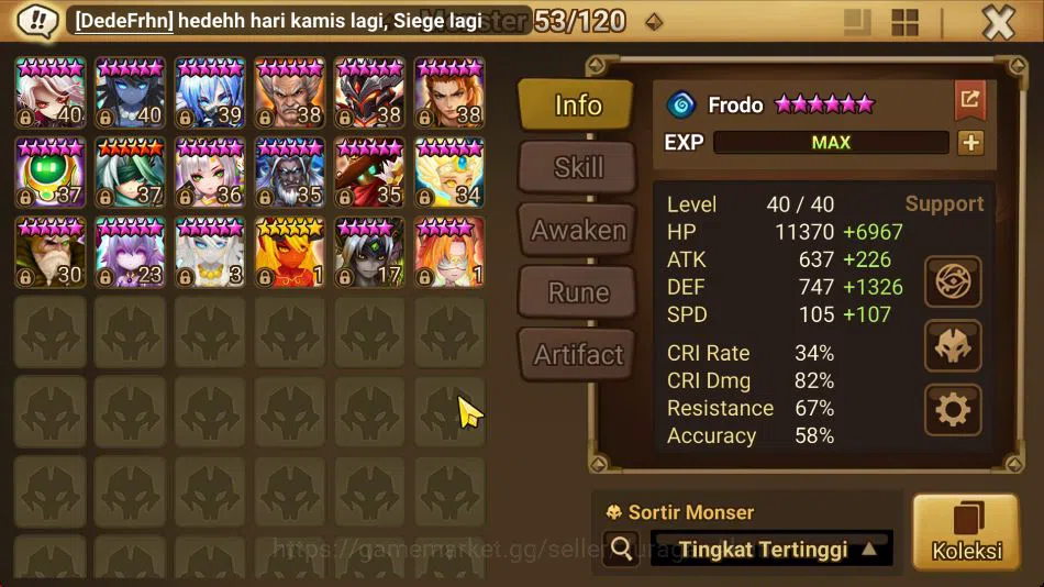Summoners War: Sky Arena Accounts ASIA Lv 100|1 LD(Maximilian)|40 NB5 Total(Chiwu,Ma image 9
