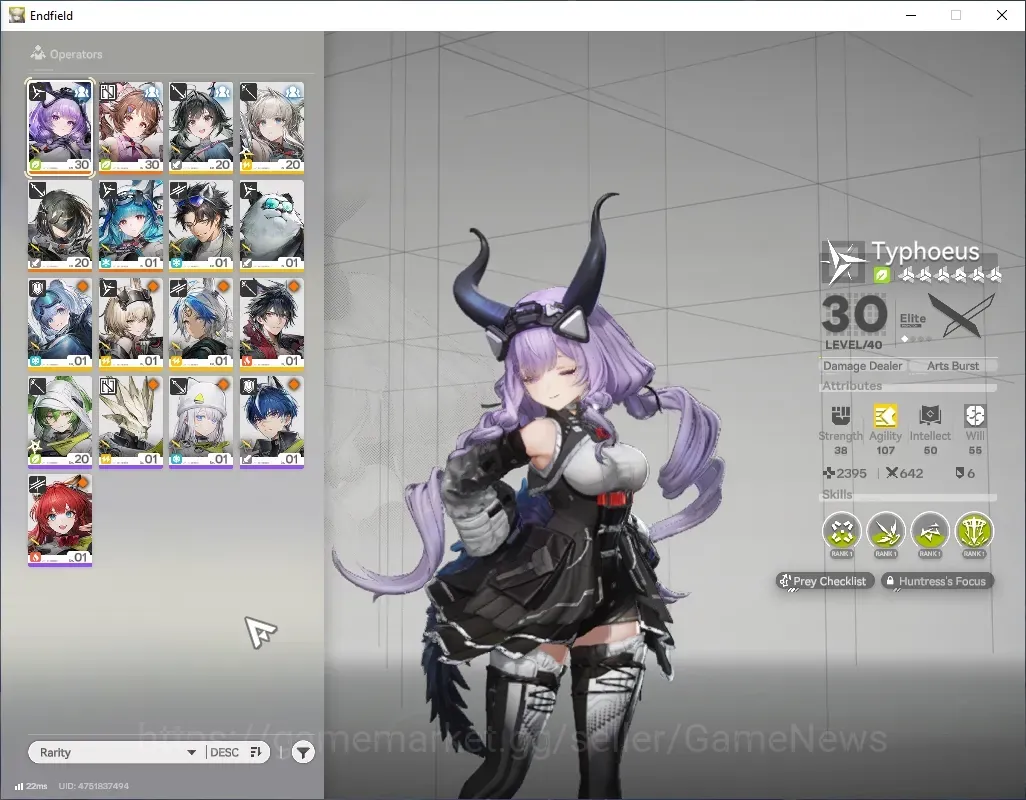 Arknights: Endfield Accounts ASIA|Lv 13|3 SSR 1 Limit + 1(*6Wp)|Typhoeus+Sign|Ardelia&Last Rite|5K Ars|1 SSR Selector|1 Wp 1