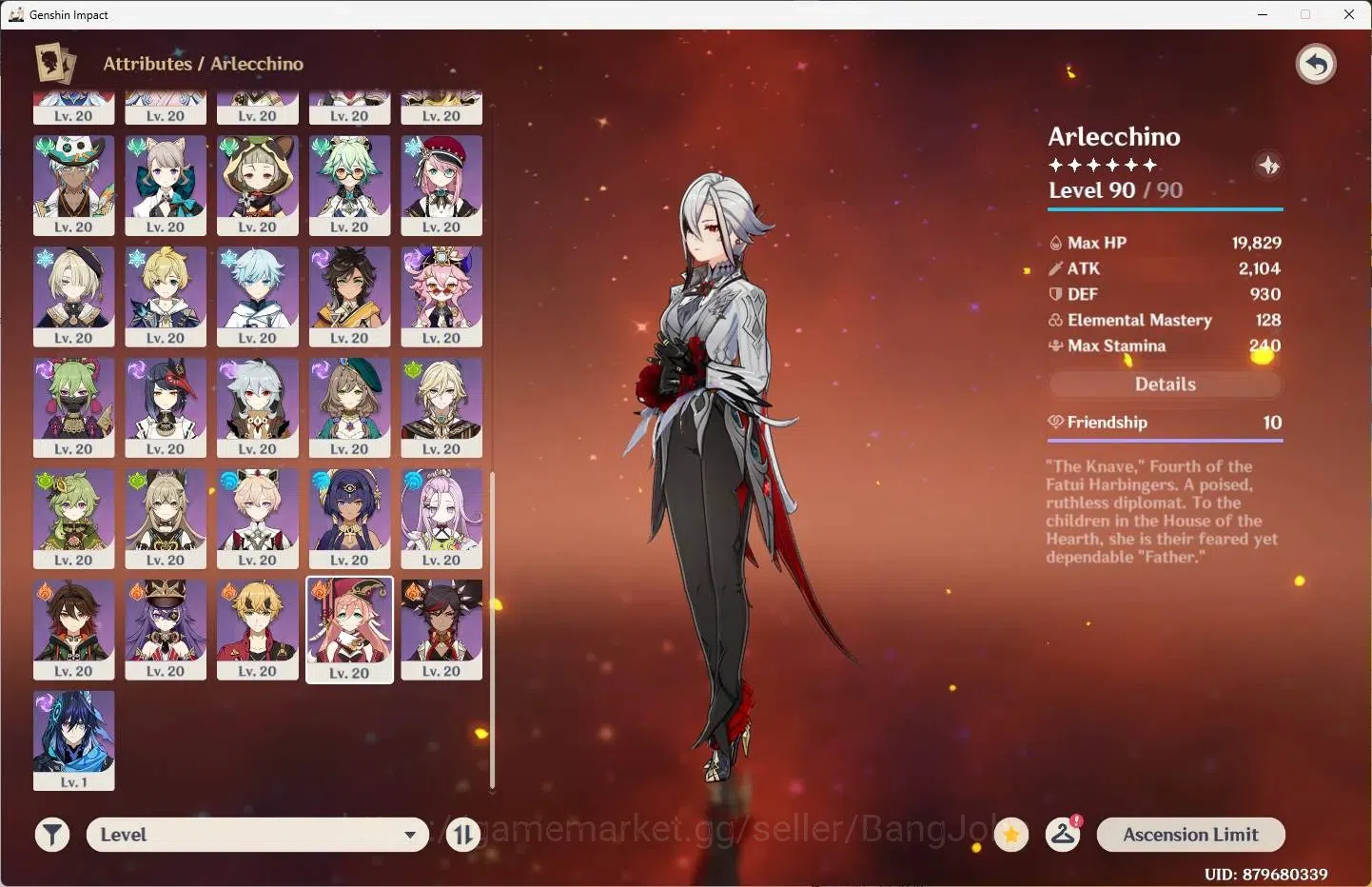 Genshin Impact Accounts Asia|AR 59|11 Limit+3 Sign|Arlecchino,Skrik,Columb image 3