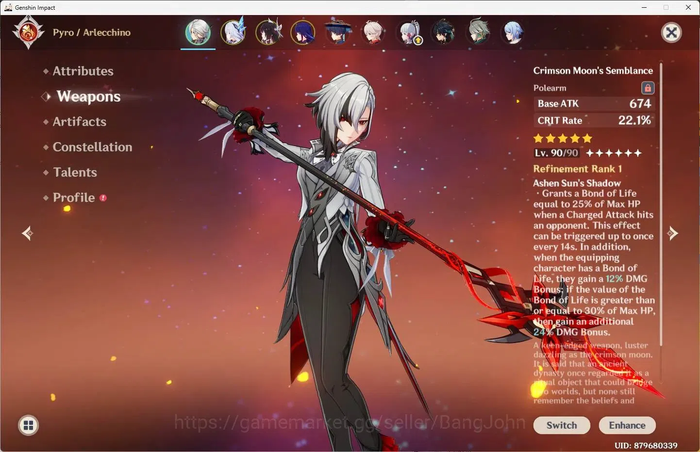 Genshin Impact Accounts Asia|AR 59|11 Limit+3 Sign|Arlecchino,Skrik,Columb image 4