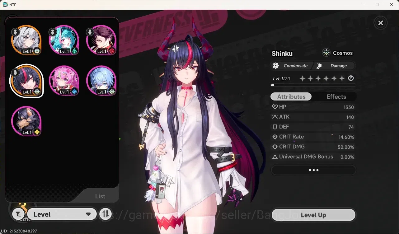 Neverness to Everness Accounts NA|Lv. 3|Starter|1 S-Class [Shinku + Sign] |S-Class Selec On |Mc Female|TakeMail Check SS 2