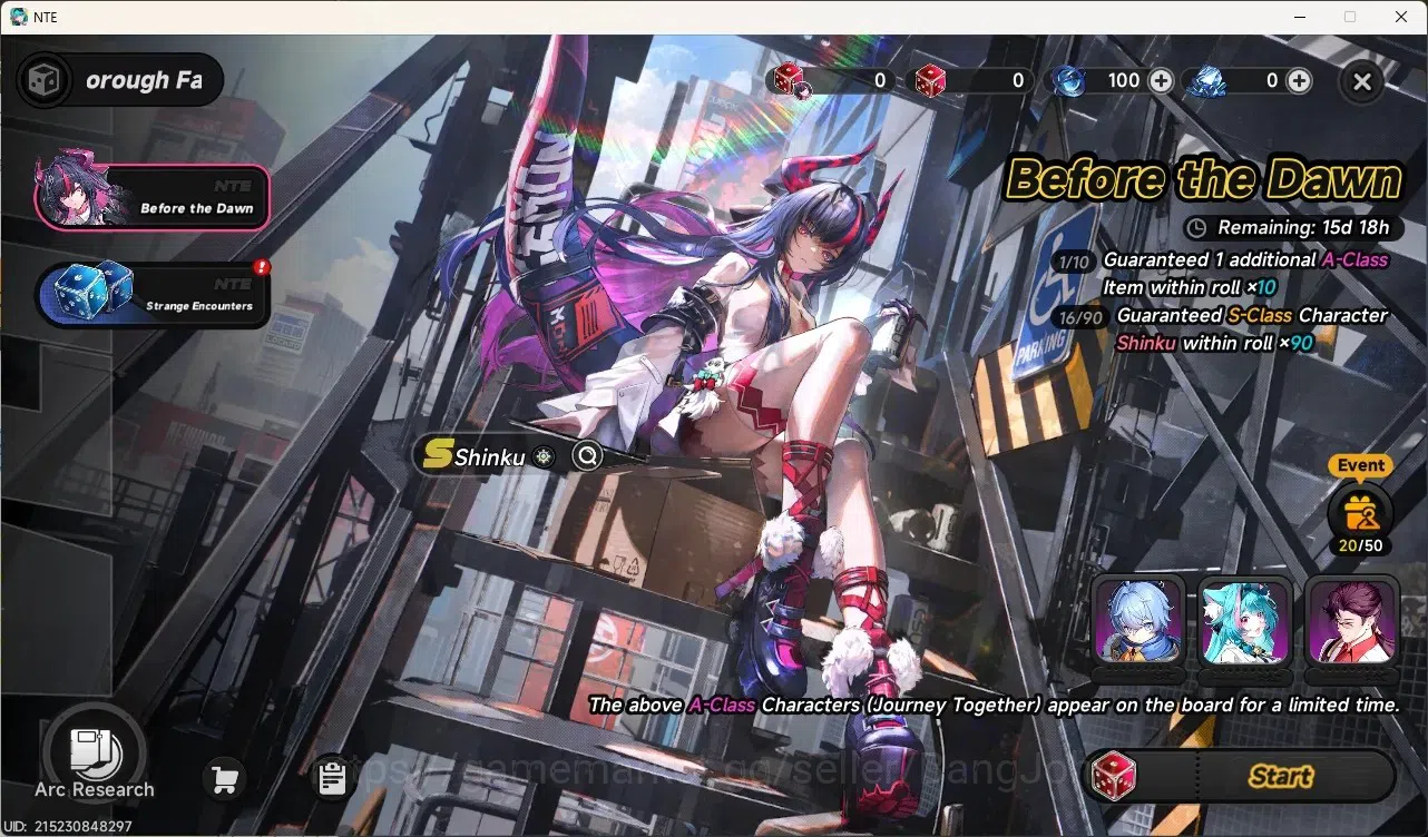 Neverness to Everness Accounts NA|Lv. 3|Starter|1 S-Class [Shinku + Sign] |S-Class Selec On |Mc Female|TakeMail Check SS 4
