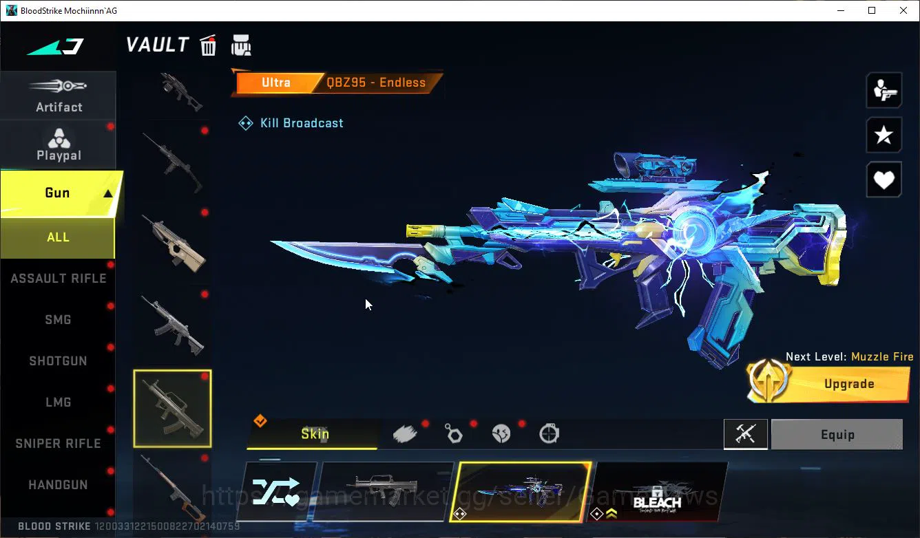Blood Strike Accounts Mid-Tier ASIA|1 ETERNAL M700-Retribution|1 Melee Dual Blades|8 UL[Ethan,Lucian,VAL,Etc]|Collab Bleach 13