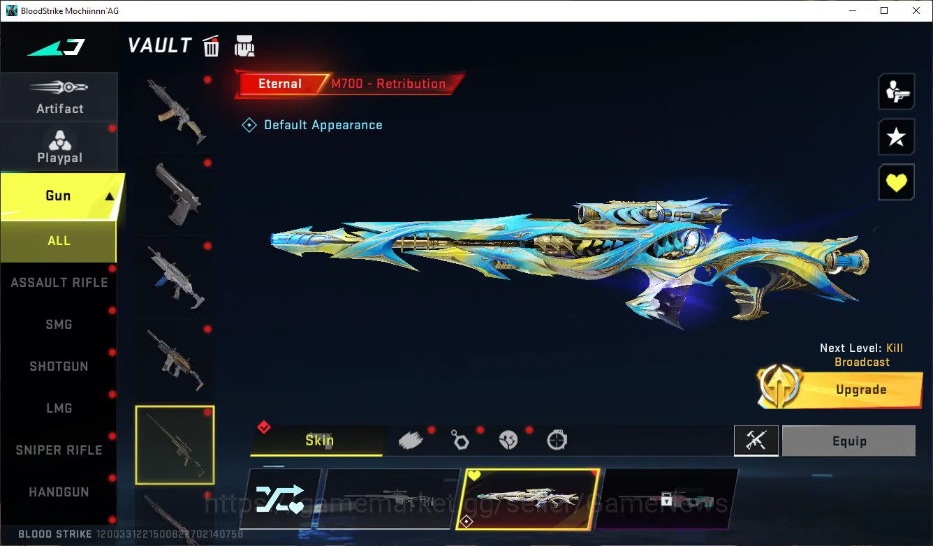 Blood Strike Accounts Mid-Tier ASIA|1 ETERNAL M700-Retribution|1 Melee Dual Blades|8 UL[Ethan,Lucian,VAL,Etc]|Collab Bleach 9