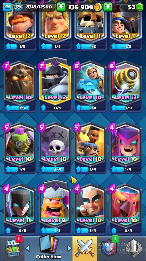 Clash Royale Accounts Starter Lvl 35|Trophy 8000|KTL 12|Limited Skin|Card 121| 1 Hero 6 EVO 8 Champ 21 Legendary 33 Epic,30 2