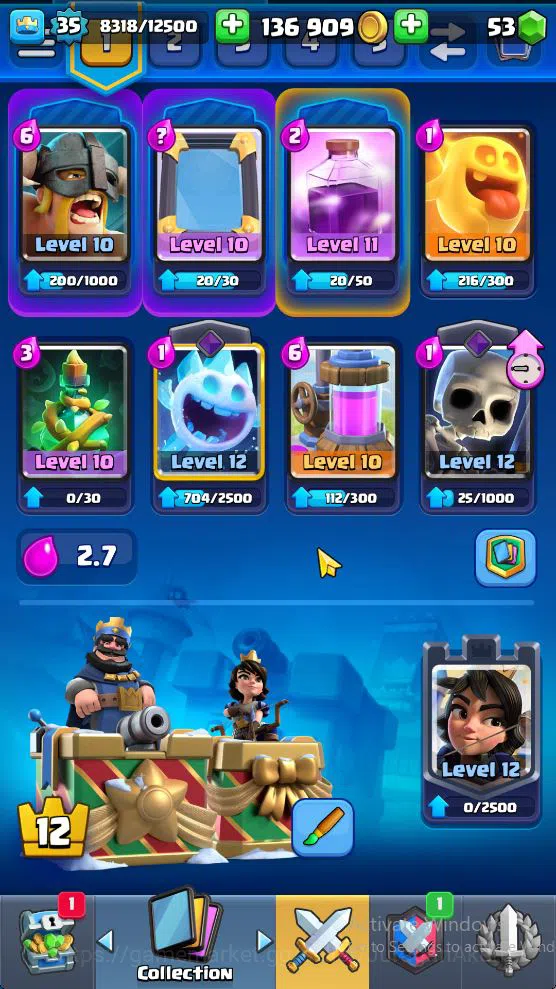 Clash Royale Accounts Starter Lvl 35|Trophy 8000|KTL 12|Limited Skin|Card 121| 1 Hero 6 EVO 8 Champ 21 Legendary 33 Epic,30 4