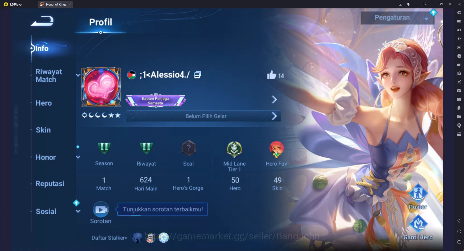 GLOBAL|HERO 50,SKIN 49,Legend Consurt,Legend LadySun,Good Acc,many skin Event/Limited cek ss for more HOK212B Honor of Kings Rare Skin GLOBAL|HERO 50,SKIN 49,Legend Consurt,Legend LadyS image 1