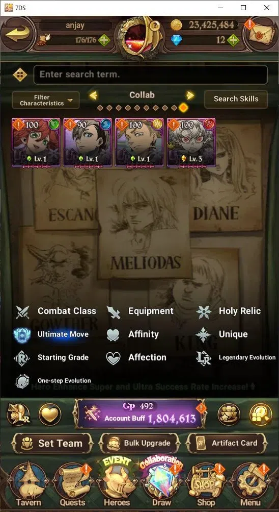 The Seven Deadly Sins: Grand Cross Accounts Endgame Global|1,8 M CC | UR: Meliodas Lv100, Elizabeth Lv100, Diane Lv100 11