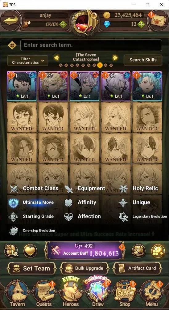 The Seven Deadly Sins: Grand Cross Accounts Endgame Global|1,8 M CC | UR: Meliodas Lv100, Elizabeth Lv100, Diane Lv100 12