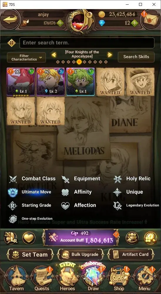 The Seven Deadly Sins: Grand Cross Accounts Endgame Global|1,8 M CC | UR: Meliodas Lv100, Elizabeth Lv100, Diane Lv100 15