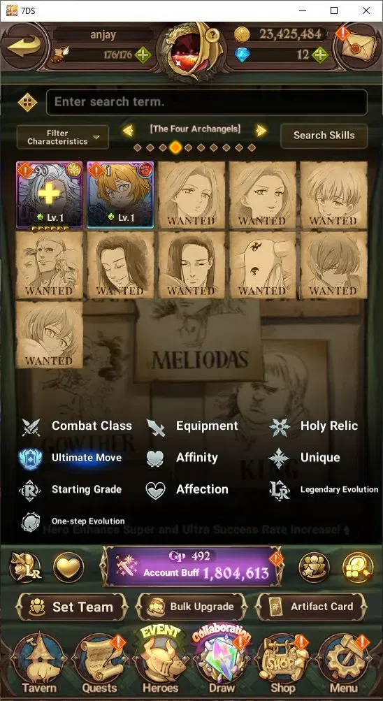The Seven Deadly Sins: Grand Cross Accounts Endgame Global|1,8 M CC | UR: Meliodas Lv100, Elizabeth Lv100, Diane Lv100 16