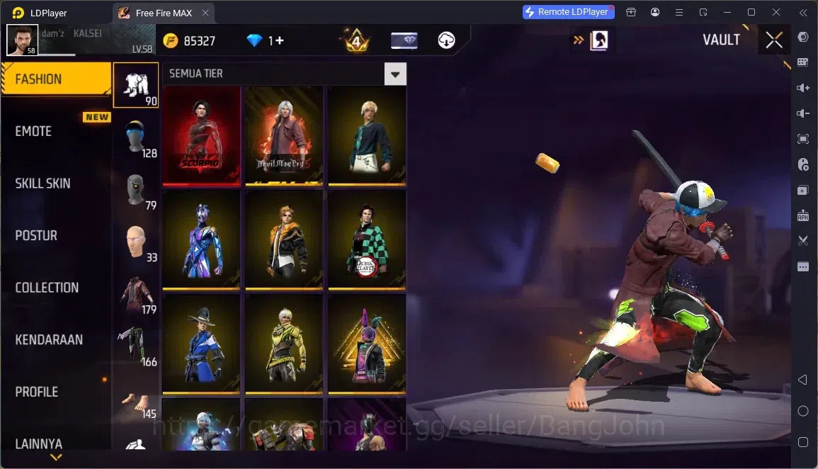 Free Fire Accounts Indonesia | 2 EVO (MP5 Lv5, Woodpecker Lv4)| 2 M188:Terrano Burst, Mamba Gnaw| Electrify Bunny Backpack 7