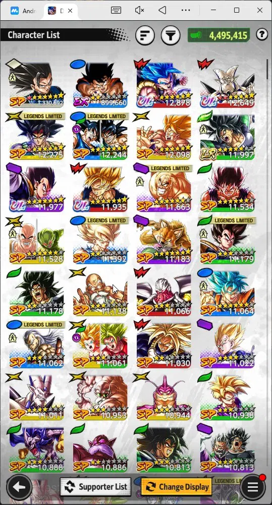 Dragon Ball Legends Accounts High-End Android |Lvl 146|4.49M Total Power|569 CC|1 LR|4 UL|LR Broly Fury|UL Omega 13