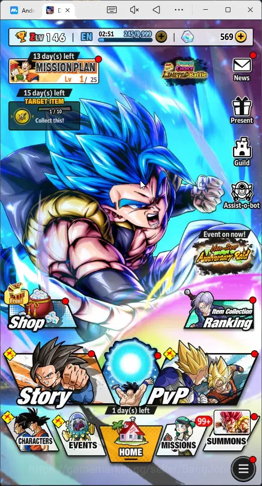 Dragon Ball Legends Accounts High-End Android |Lvl 146|4.49M Total Power|569 CC|1 LR|4 UL|LR Broly Fury|UL Omega 15