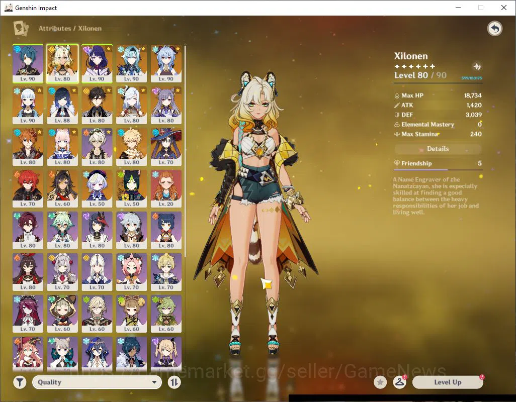 Genshin Impact Accounts Asia|AR 59|10 Limited +5(*5Weapon)| Raiden,Xilonen image 3