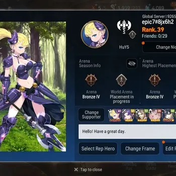 Epic Seven Accounts Limited Hero Global Unverif | 3 ML (Lisette,SS Vivian,Zio)|PoH Bless ON|SS 4K|Stigma 131K|Log