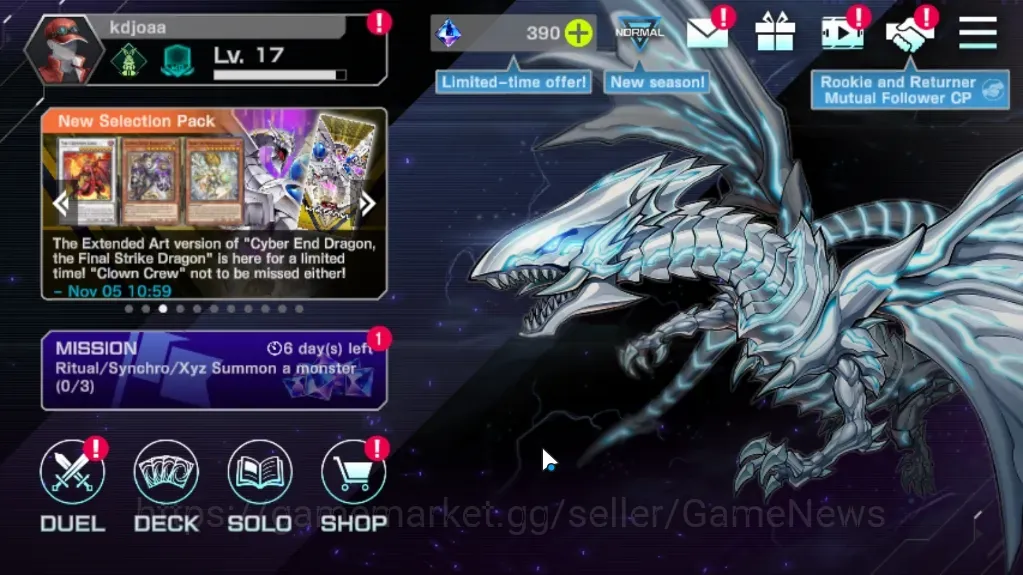 Yu-Gi-Oh! Master Duel Accounts Mid-Level Android|Lv 17|20 Decks|Dracotail,Kewl,Sky 1