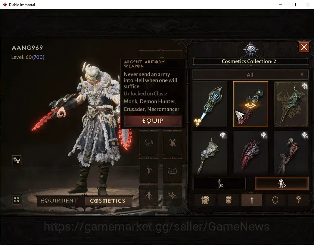 Diablo Immortal Accounts SEA-Izual|CS ON|Lv60(700)|Monk|CR 41k|Reso 510|Par image 11