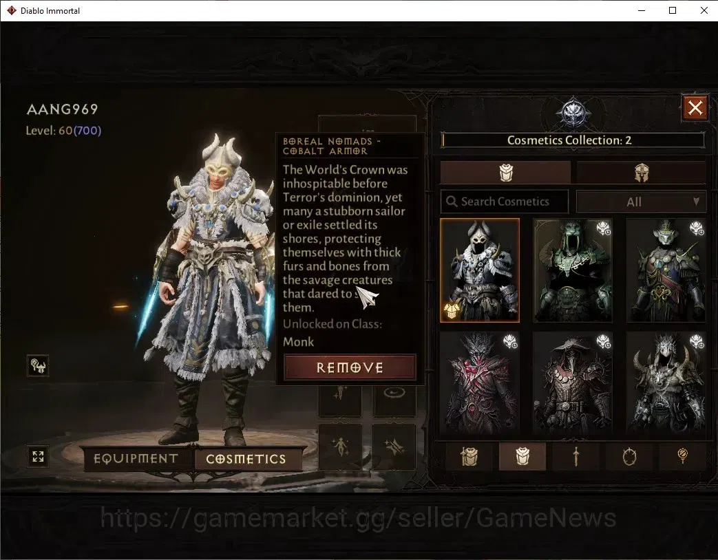 Diablo Immortal Accounts SEA-Izual|CS ON|Lv60(700)|Monk|CR 41k|Reso 510|Par image 9