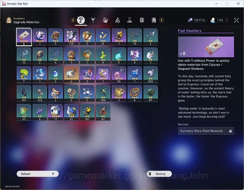 Honkai Star Rail Accounts Asia | TL53|8 Lim: Evanescia Lv70, Sparkle Lv60, D image 13