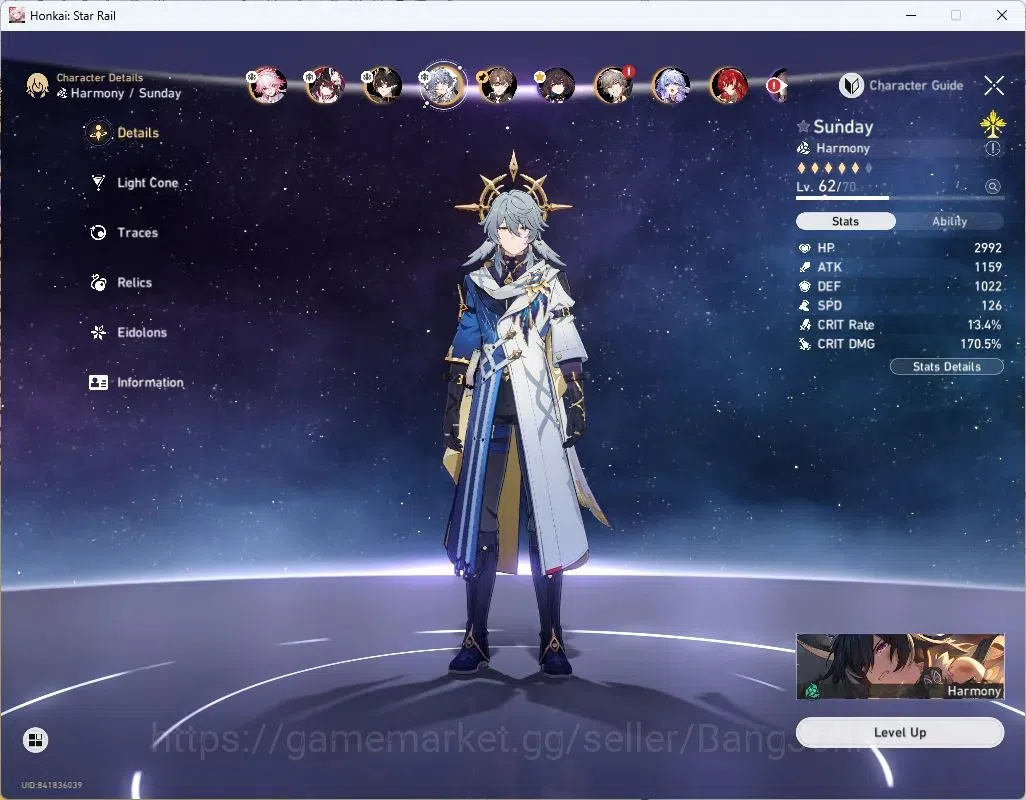 Honkai Star Rail Accounts Asia | TL53|8 Lim: Evanescia Lv70, Sparkle Lv60, D image 6