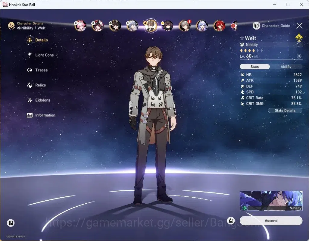 Honkai Star Rail Accounts Asia | TL53|8 Lim: Evanescia Lv70, Sparkle Lv60, D image 7