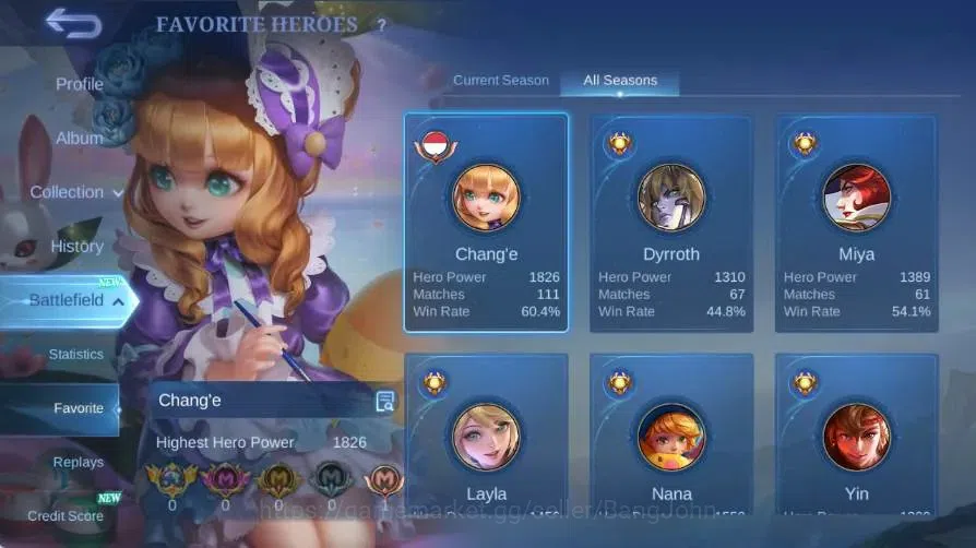 Mobile Legends: Bang Bang Accounts Global|Skin 94|Expert|Collector Natalia|Lightbron  image 10
