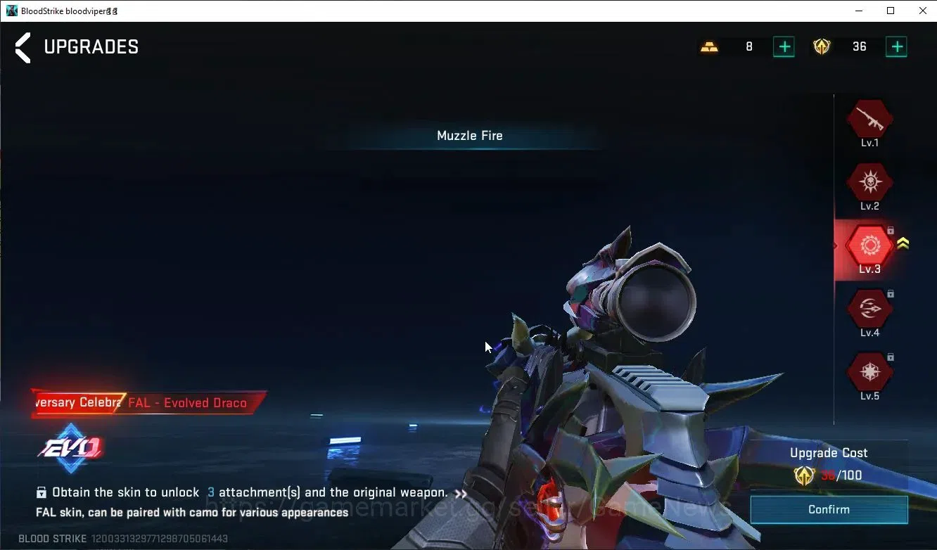 Blood Strike Accounts ASIA|ETERNAL M1887+EVO FAL+3 MELE+Collab 7DS[Emma, image 16