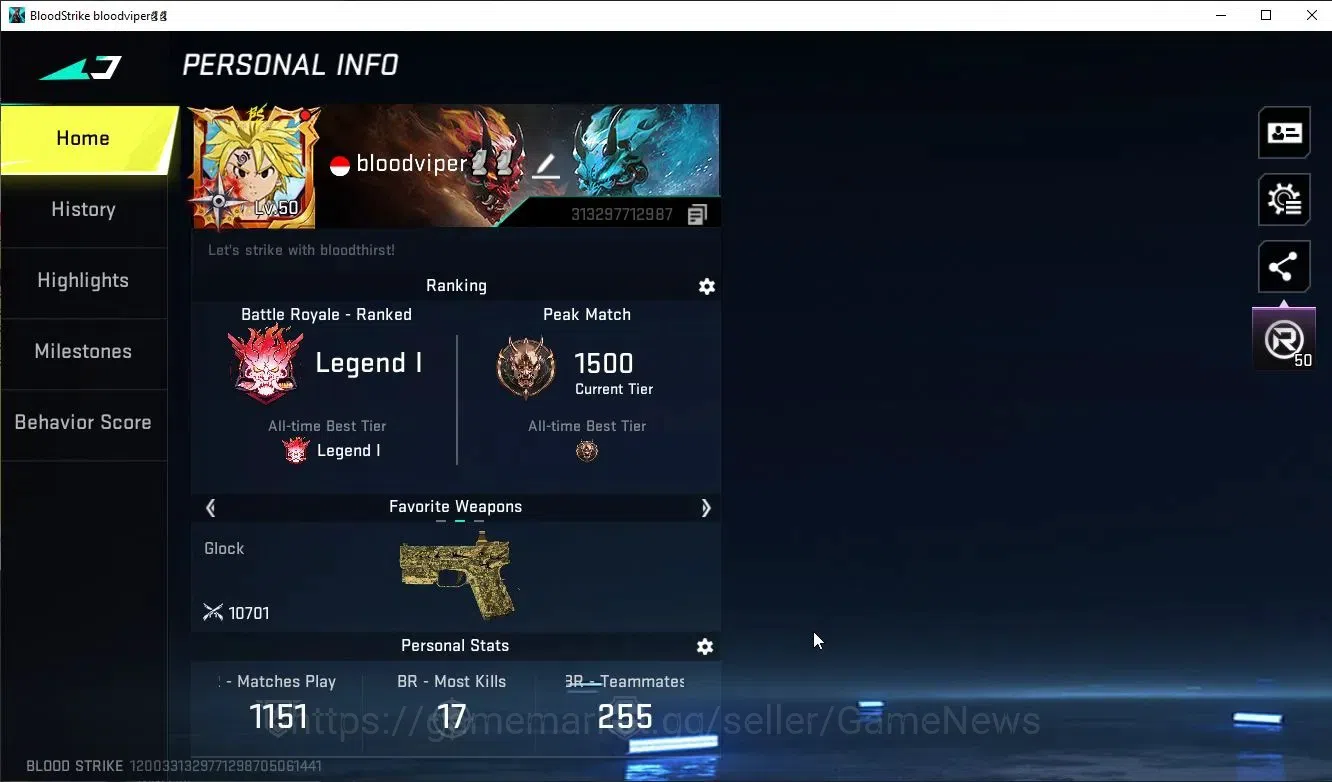 Blood Strike Accounts ASIA|ETERNAL M1887+EVO FAL+3 MELE+Collab 7DS[Emma, image 2