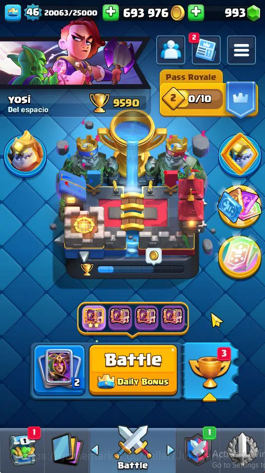 Lvl 46|Trophy 9590|KTL 14|Limited Skin|Card 118| 1 Hero 9 EVO 5 Champ 21 Legendary 33 Epic,30 Rare,29 Common|Take Email(CR1235) Clash Royale Midgame Lvl 46|Trophy 9590|KTL 14|Limited Skin|Card 118| 1 image 1
